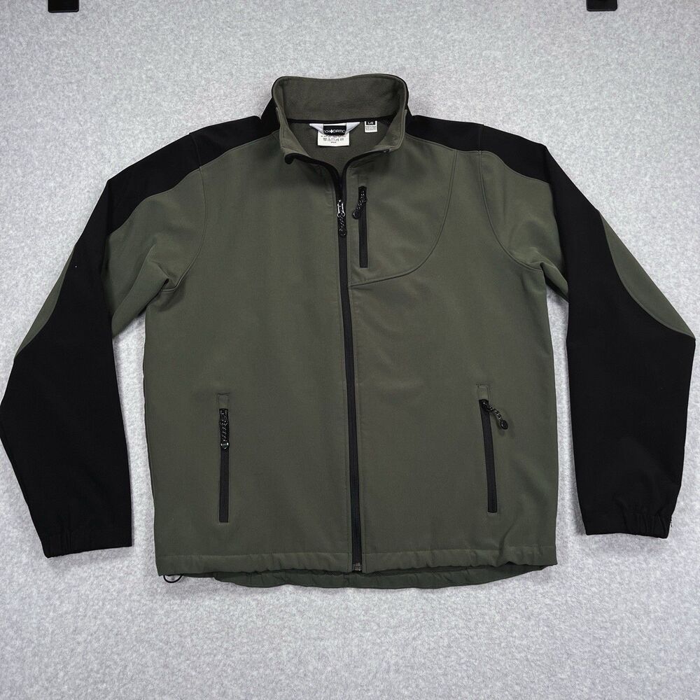 Black Diamond Jacket Mens Large L Green Full Zip Soft Shell Fleece Lined Pockets
